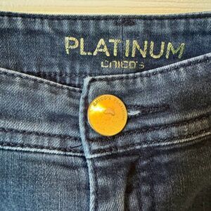 Chico's Platinum Jeans Sz 2 Short (12-14 Short) Straight Leg Stretch